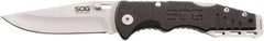 SOG Specialty Knives - 3-7/64" Blade, 7.1" OAL, Straight Clip Point Folding Knife - 4" Closed Length, G-10, 1 Blade, 1 Edge - Apex Tool & Supply