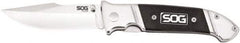 SOG Specialty Knives - 3-19/64" Blade, 7.8" OAL, Straight Clip Point Folding Knife - 4-1/2" Closed Length, G-10, 1 Blade, 1 Edge - Apex Tool & Supply