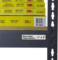 C-LINE - 3" Wide, Open Shelving Accessory/Component - Plastic, Clear Plastic Finish, 1/2" Long, Use with Any Shelf, Rack, Bin - Apex Tool & Supply