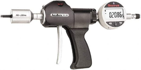 Starrett - Electronic Bore Gages Type: Pistol Grip Electronic Bore Gage Minimum Measurement (Decimal Inch): 0.1600 - Apex Tool & Supply