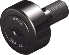 McGill - 85mm Roller Diam x 35mm Width, 30mm Stud Diam x 63mm Length, Crowned Stud Cam Follower - Steel, 32mm Thread Length, M30x1.5 Thread, 100mm OAL, 14,420 Lb Dynamic Cap, 22,999 Lb Static Cap - Apex Tool & Supply