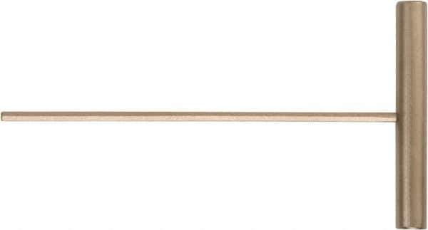 Ampco - 3/32" Hex, T-Handle, Nonsparking Hex Key - 6" OAL, Beryllium Copper Alloy & Nickel Aluminum Bronze, Inch System of Measurement - Apex Tool & Supply