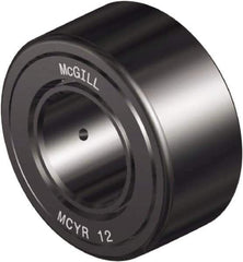 McGill - 8mm Bore, 24mm Roller Diam x 14mm Width, Steel Crowned Sealed Yoke Roller - 2,161 Lb Dynamic Load Capacity, 15mm Overall Width - Apex Tool & Supply