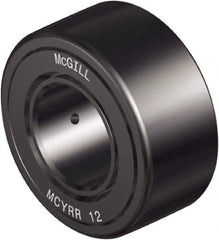 McGill - 8mm Bore, 24mm Roller Diam x 14mm Width, Steel Crowned Sealed Yoke Roller - 1,279 Lb Dynamic Load Capacity, 15mm Overall Width - Apex Tool & Supply