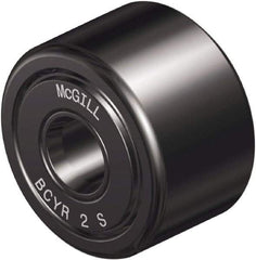 McGill - 3/8" Bore, 1-3/8" Roller Diam x 3/4" Roller Width, Steel Sealed Self-Lubricating Yoke Cam Follower with Nonmetallic Bushing - 0.81" Overall Width - Apex Tool & Supply