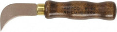 Ampco - 4-9/16" Long Blade, Nickel-Tin-Aluminum Alloy, Hooked, Linoleum Knife - 7-1/2" OAL - Apex Tool & Supply