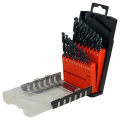 ‎1/16-3/8 RHS / RHC HSS 118 Degree Radial Point General Purpose Jobber Length Drill Set - Steam Oxide