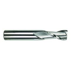 1/4 Dia. x 2-1/2 Overall Length 2-Flute .030 C/R Solid Carbide SE End Mill-Round Shank-Center Cut-TiAlN - Apex Tool & Supply