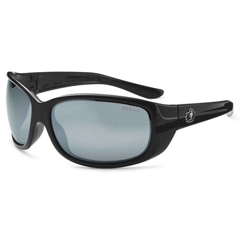 ERDA Silver Mirror Lens Black Safety Glasses - Apex Tool & Supply