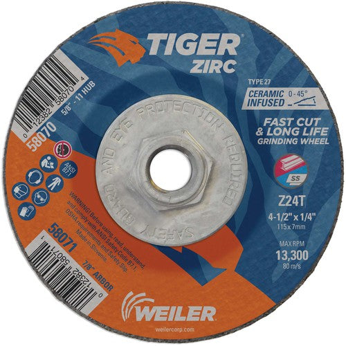 ‎4-1/2X1/4 TIGER ZIRC TYPE 27 - Apex Tool & Supply