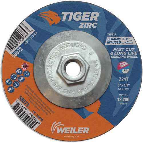 5X1/4 Z24T ZIRC T27 GRIND WHEEL - Apex Tool & Supply