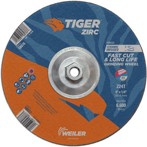 9X1/4 Z24T ZIRC T27 GRIND WHEEL - Apex Tool & Supply