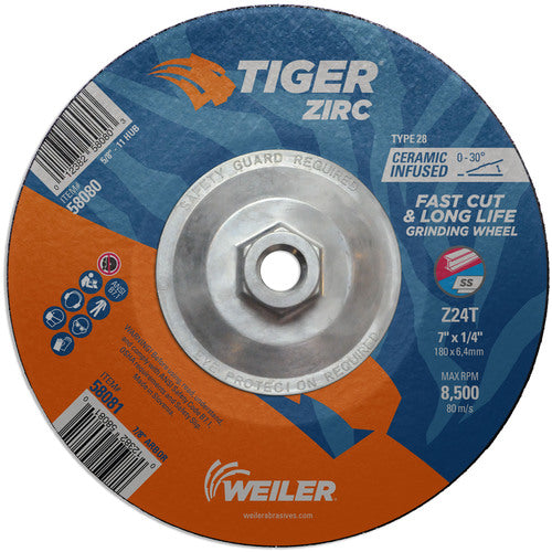 7X1/4 Z24T ZIRC T28 GRIND WHEEL - Apex Tool & Supply