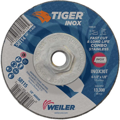 ‎4-1/2X1/8 TIGER INOX TYPE 27 - Apex Tool & Supply