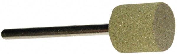Grier Abrasives - 1/2" Max Diam x 1/2" Thick, Cylinder W185, Rubberized Point - Medium Grade, Aluminum Oxide, Mounted - Apex Tool & Supply