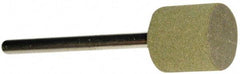 Grier Abrasives - 1/2" Max Diam x 1/2" Thick, Cylinder W185, Rubberized Point - Medium Grade, Aluminum Oxide, Mounted - Apex Tool & Supply