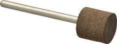 Grier Abrasives - 1/2" Max Diam x 1/2" Thick, Cylinder W185, Rubberized Point - Medium Grade, Aluminum Oxide, Mounted - Apex Tool & Supply