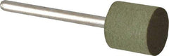 Grier Abrasives - 1/2" Max Diam x 1/2" Thick, Cylinder W185, Rubberized Point - Fine Grade, Aluminum Oxide, Mounted - Apex Tool & Supply