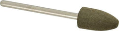 Grier Abrasives - 3/8" Max Diam x 2-1/4" Long, Cone B52, Rubberized Point - Medium Grade, Aluminum Oxide, Mounted - Apex Tool & Supply