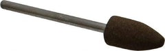 Grier Abrasives - 3/8" Max Diam x 2-1/4" Long, Cone B52, Rubberized Point - Medium Grade, Aluminum Oxide, Mounted - Apex Tool & Supply