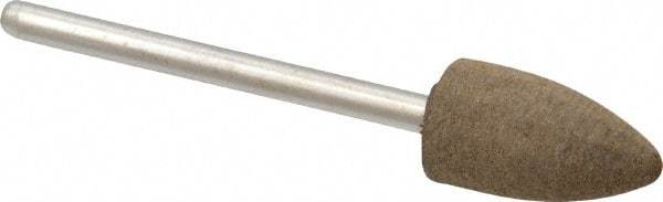 Grier Abrasives - 3/8" Max Diam x 2-1/4" Long, Cone B52, Rubberized Point - Fine Grade, Aluminum Oxide, Mounted - Apex Tool & Supply