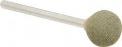 Grier Abrasives - 1/2" Max Diam x 1-3/4" Long, Ball B121, Rubberized Point - Medium Grade, Aluminum Oxide, Mounted - Apex Tool & Supply