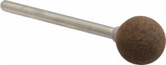 Grier Abrasives - 1/2" Max Diam x 1-3/4" Long, Ball B121, Rubberized Point - Medium Grade, Aluminum Oxide, Mounted - Apex Tool & Supply