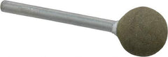 Grier Abrasives - 1/2" Max Diam x 1-3/4" Long, Ball B121, Rubberized Point - Fine Grade, Aluminum Oxide, Mounted - Apex Tool & Supply