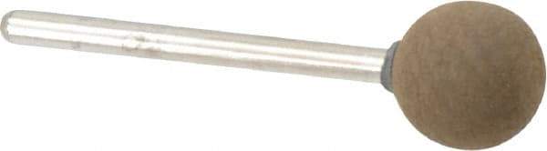 Grier Abrasives - 1/2" Max Diam x 1-3/4" Long, Ball B121, Rubberized Point - Fine Grade, Aluminum Oxide, Mounted - Apex Tool & Supply