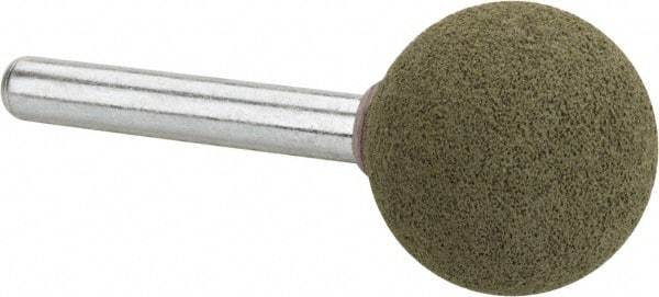 Grier Abrasives - 1" Max Diam x 2-1/4" Long, Cone A2, Rubberized Point - Coarse Grade, Aluminum Oxide, Mounted - Apex Tool & Supply