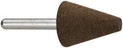 Grier Abrasives - 1" Max Diam x 2-1/4" Long, Cone A2, Rubberized Point - Coarse Grade, Aluminum Oxide, Mounted - Apex Tool & Supply