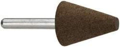 Grier Abrasives - 1" Max Diam x 2-1/4" Long, Cone A2, Rubberized Point - Coarse Grade, Aluminum Oxide, Mounted - Apex Tool & Supply