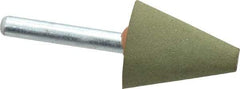 Grier Abrasives - 1" Max Diam x 2-1/4" Long, Cone A2, Rubberized Point - Medium Grade, Aluminum Oxide, Mounted - Apex Tool & Supply