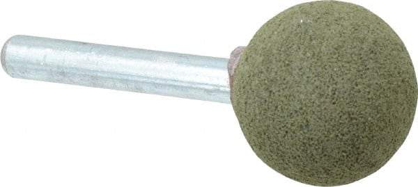 Grier Abrasives - 1" Max Diam x 2" Long, Ball A25, Rubberized Point - Coarse Grade, Aluminum Oxide, Mounted - Apex Tool & Supply