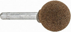 Grier Abrasives - 1" Max Diam x 2" Long, Ball A25, Rubberized Point - Coarse Grade, Aluminum Oxide, Mounted - Apex Tool & Supply
