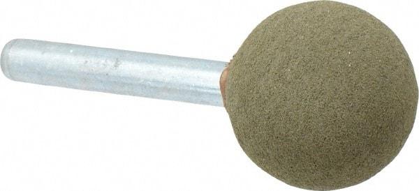 Grier Abrasives - 1" Max Diam x 2" Long, Ball A25, Rubberized Point - Medium Grade, Aluminum Oxide, Mounted - Apex Tool & Supply