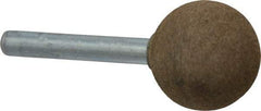 Grier Abrasives - 1" Max Diam x 2" Long, Ball A25, Rubberized Point - Medium Grade, Aluminum Oxide, Mounted - Apex Tool & Supply