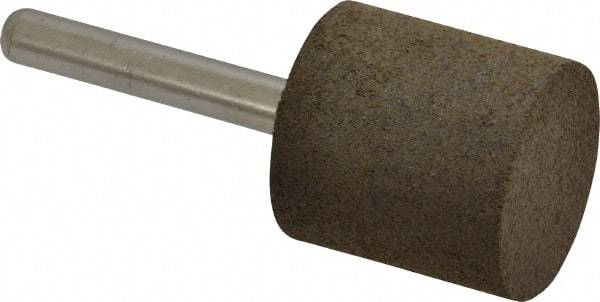 Grier Abrasives - 1" Max Diam x 2-1/2" Long, Cylinder W220, Rubberized Point - Coarse Grade, Aluminum Oxide, Mounted - Apex Tool & Supply