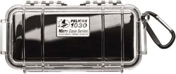 Pelican Products, Inc. - 3-7/8" Wide x 2-7/16" High, Clamshell Hard Case - Clear/Black, Polycarbonate - Apex Tool & Supply