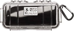 Pelican Products, Inc. - 3-7/8" Wide x 2-7/16" High, Clamshell Hard Case - Clear/Black, Polycarbonate - Apex Tool & Supply