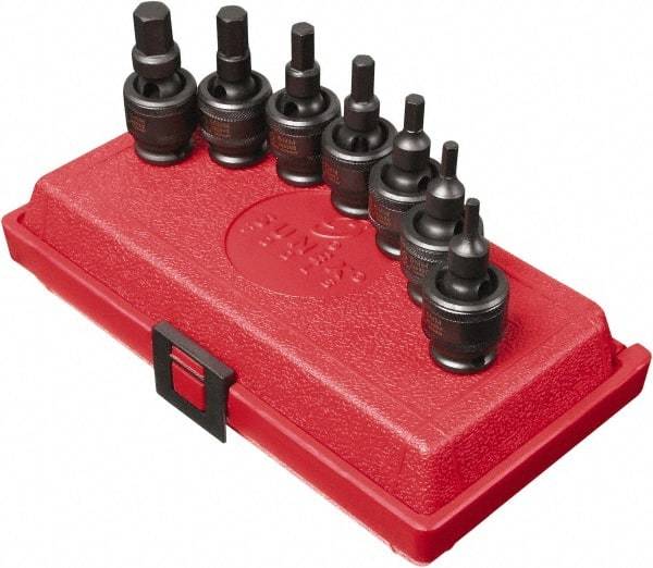 Sunex Tools - 7 Piece 3/8" Drive Metric Impact Hex Bit Socket Set - 4 to 12mm Hex - Apex Tool & Supply