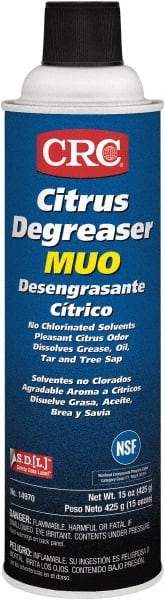 CRC - 20 oz Aerosol Cleaner/Degreaser - Aerosol, d-Limonene Solvent, Petroleum Distillate, Citrus - Apex Tool & Supply