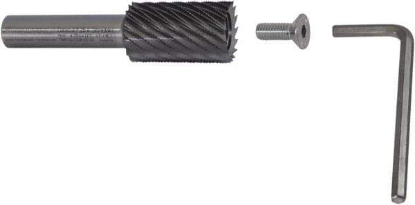 Controx - 7/8" Diam, 1-1/2" LOC, Plain End, Powdered Metal Diamond Pattern Router Bit - Right Hand Cut, 3-1/2" OAL - Apex Tool & Supply