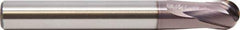 M.A. Ford - 5/16" Diam, 5/16" LOC, 2 Flute Solid Carbide Ball End Mill - ALtima 52 Finish, Single End, 3-1/8" OAL, 5/16" Shank Diam, Spiral Flute - Apex Tool & Supply