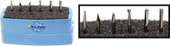 M.A. Ford - 6 Piece, 3mm Shank Burr Set - Solid Carbide, Multiple Head Shapes, 3° Included Angle - Apex Tool & Supply