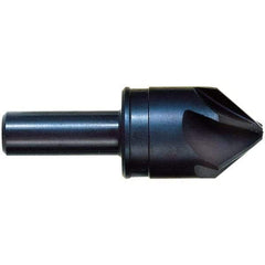 M.A. Ford - 3/4" Head Diam, 1/2" Shank Diam, 6 Flute 90° High Speed Steel Countersink - 2-3/4" OAL - Apex Tool & Supply