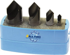 M.A. Ford - 4 Piece, 1/4 to 1" Head Diam, 82° Included Angle, Single End Countersink Set - Apex Tool & Supply