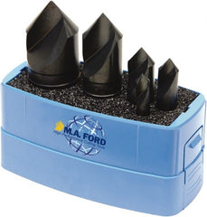 M.A. Ford - 5 Piece, 1/4 to 1" Head Diam, 90° Included Angle, Single End Countersink Set - Apex Tool & Supply