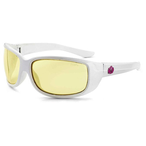 ERDA Yellow Lens White Safety Glasses - Apex Tool & Supply