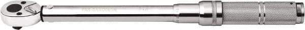 Paramount - 3/8" Drive Micrometer Type Ratchet Head Torque Wrench - 4.5 N/m to 23 N/m Torque, 11-21/32" OAL, 1 In/Lb Graduation - Apex Tool & Supply